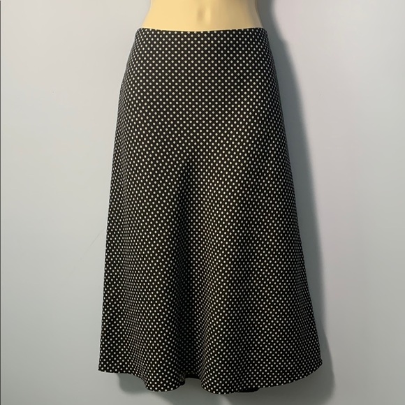 MM. LAFLEUR a line midi Black and White Polka Dot flower Skirt 8 below knee - Picture 1 of 6